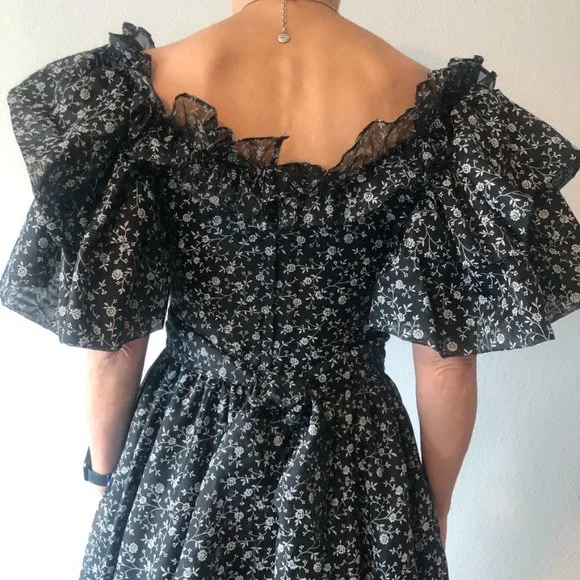 GUNNE SAX JESSICA MCCLINTOCK VINTAGE FLORAL MAXI PRAIRIE PROM DRESS - Picture 7 of 16